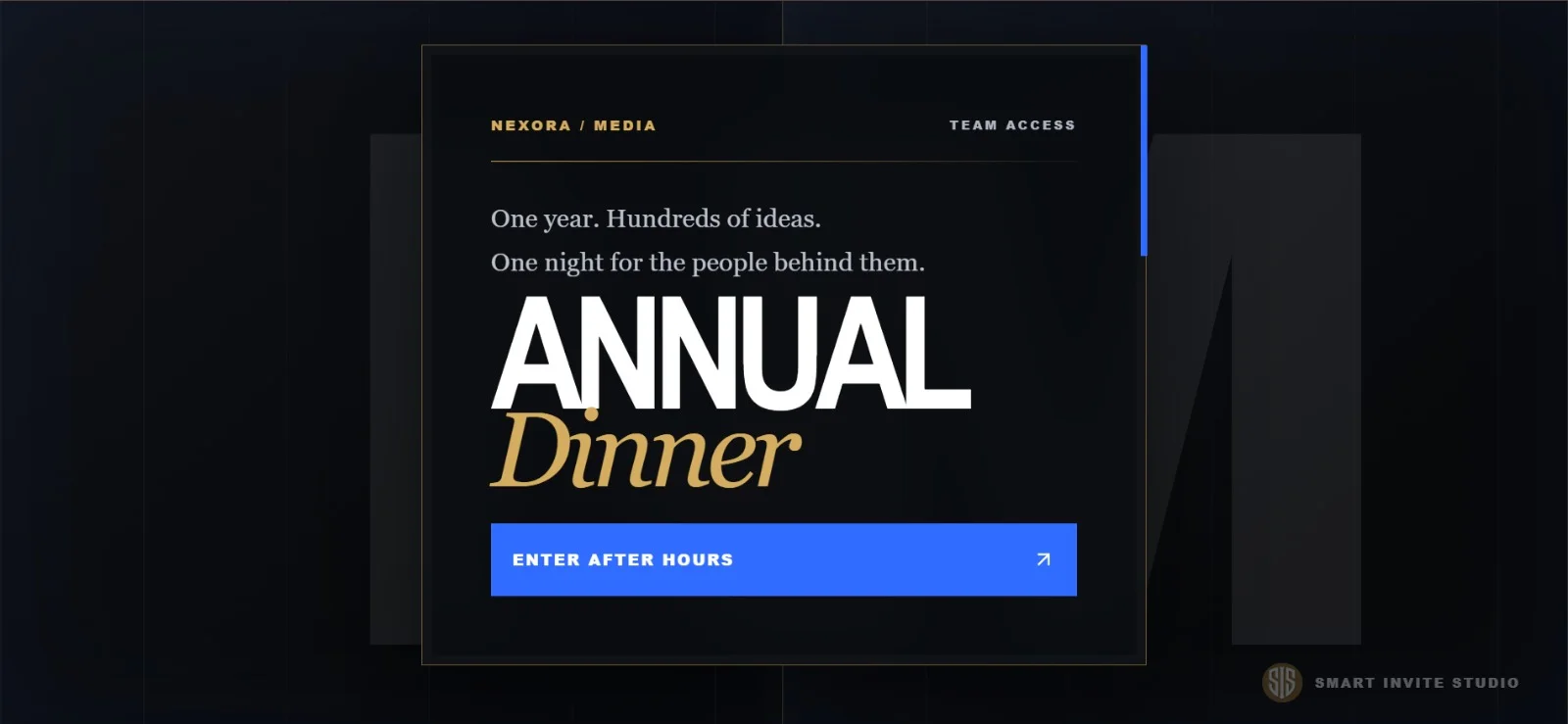 An Evening of Excellence horizontal desktop invitation design