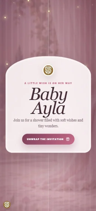 Sweet Beginnings vertical mobile invitation design
