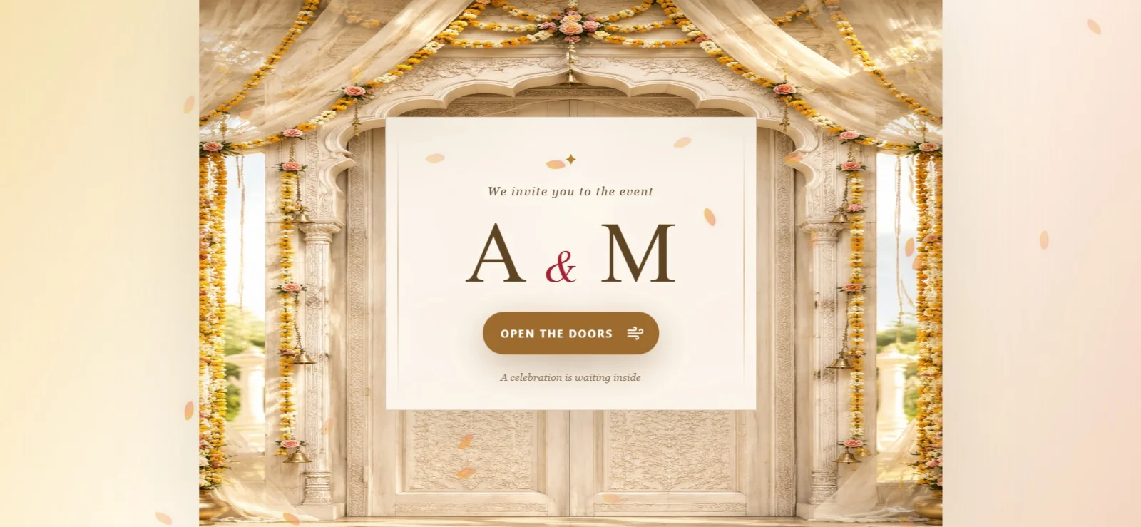 The Garden Vow horizontal desktop invitation design