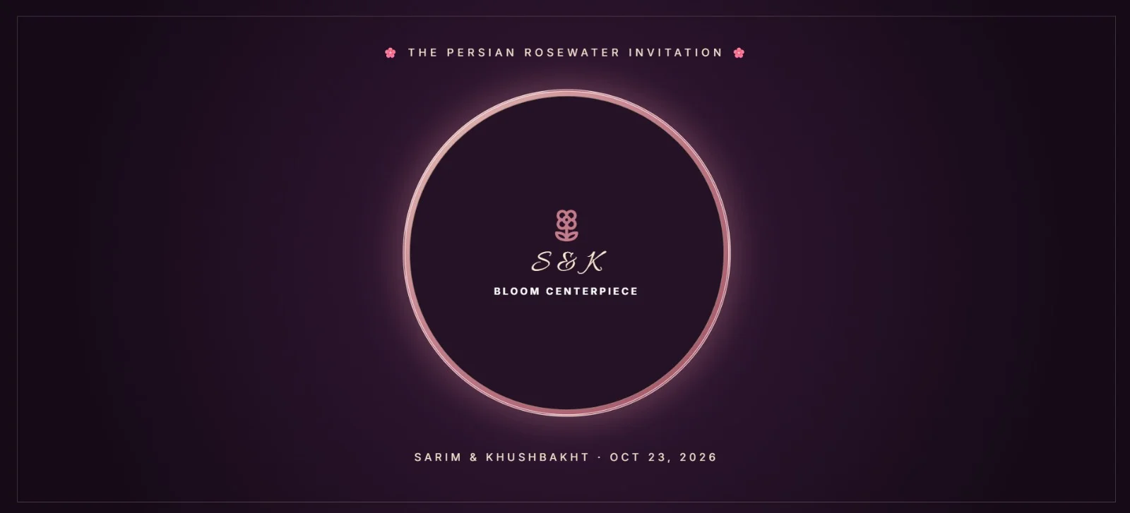 Royal Ivory Nikah horizontal desktop invitation design