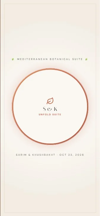 Golden Sunset Union vertical mobile invitation design